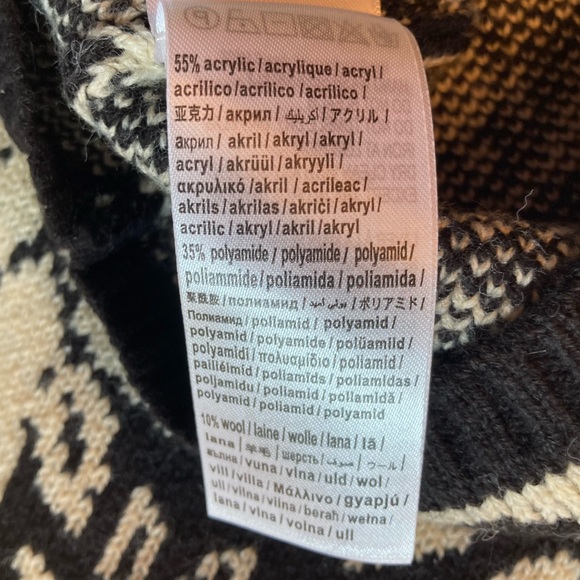 NEW FARM Rio Black Pineapple Garden Mini Sweater Dress Tunic Floral Knit Size XL - Picture 14 of 15